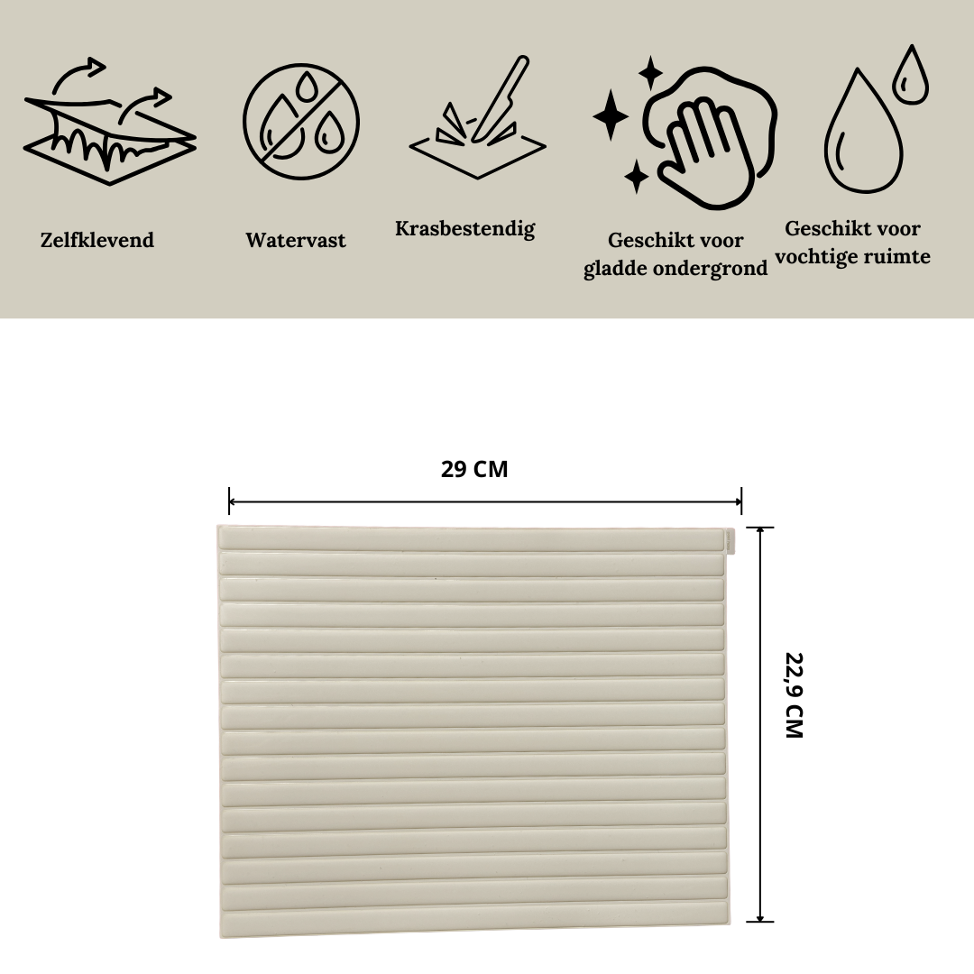 Plaktegel Japandi Cremé langwerpig 2.3mm
