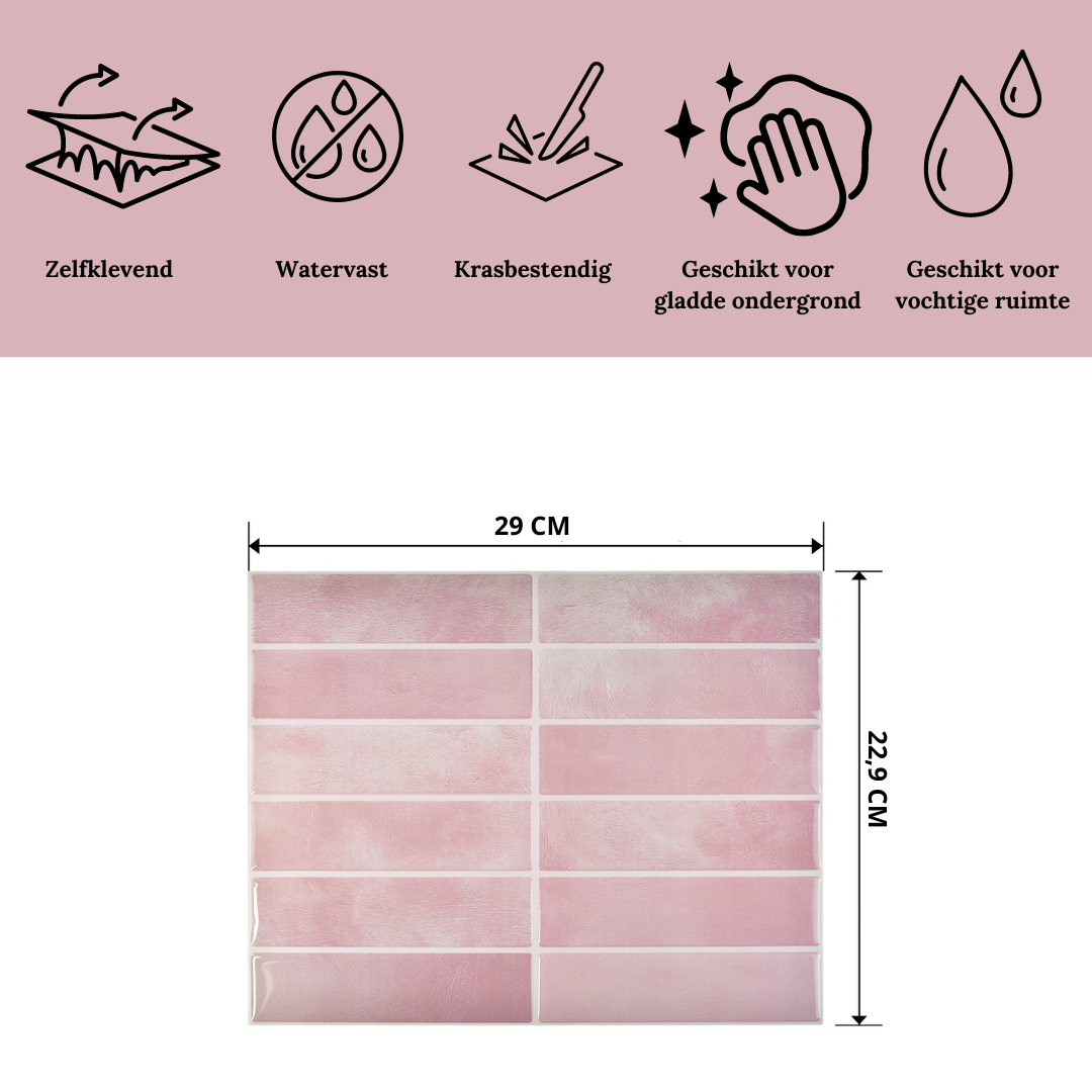 Klebefliese Rose bliss länglich 1mm