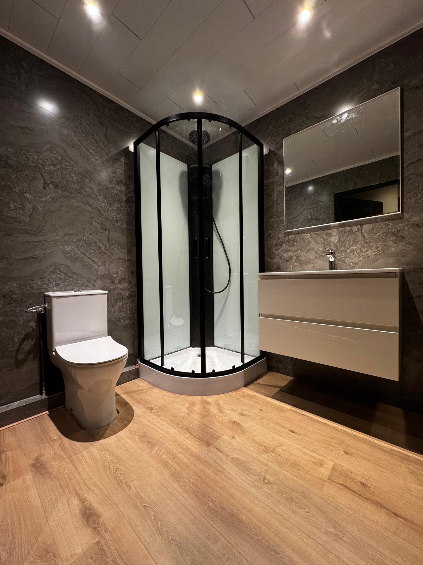 PVC wandpanelen marmer zijdenglans Cemento Chiaro 260x122 cm