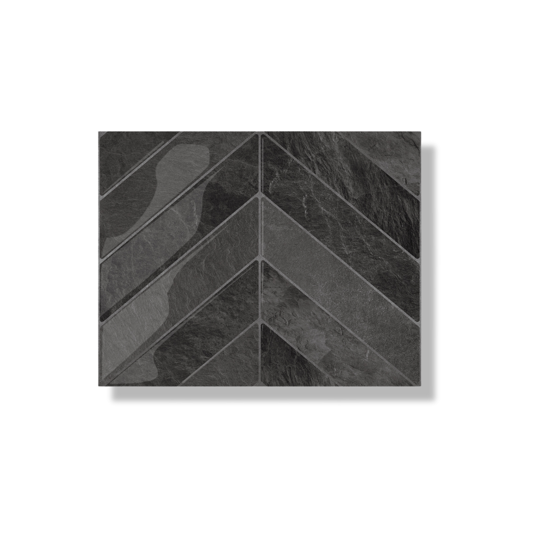 Schwarzer Nebel, Chevron-Klebefliese, 1 mm