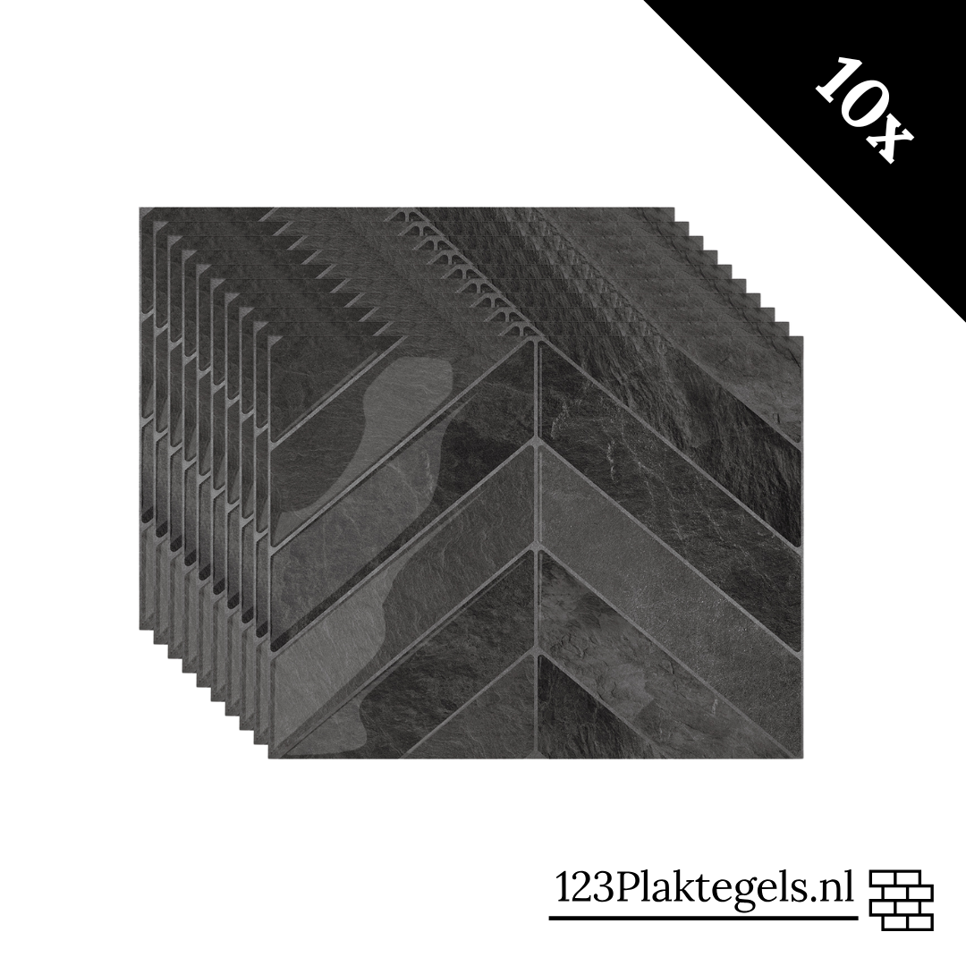 Schwarzer Nebel, Chevron-Klebefliese, 1 mm