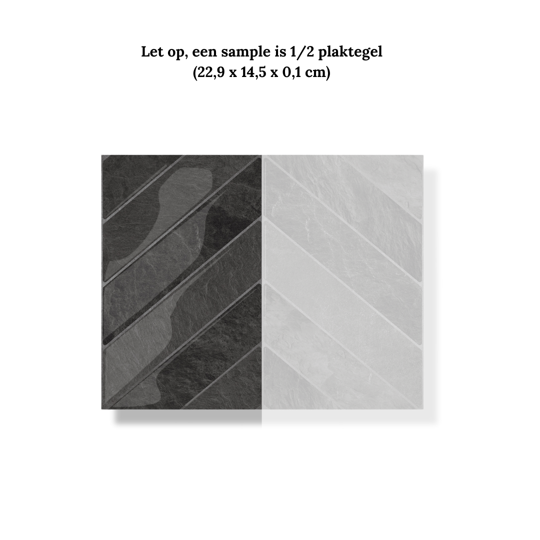 Schwarzer Nebel, Chevron-Klebefliese, 1 mm