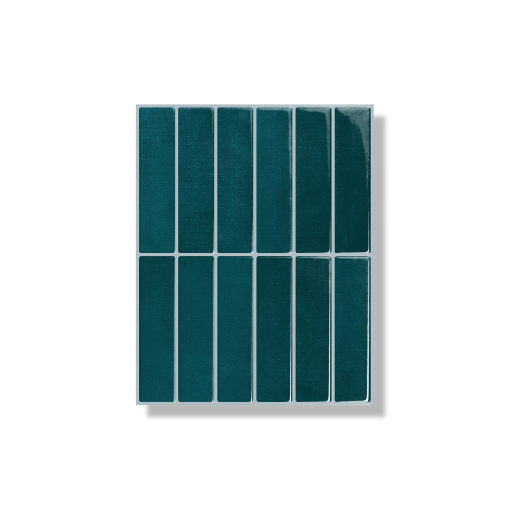 Adhesive tile Dark green oblong 1mm