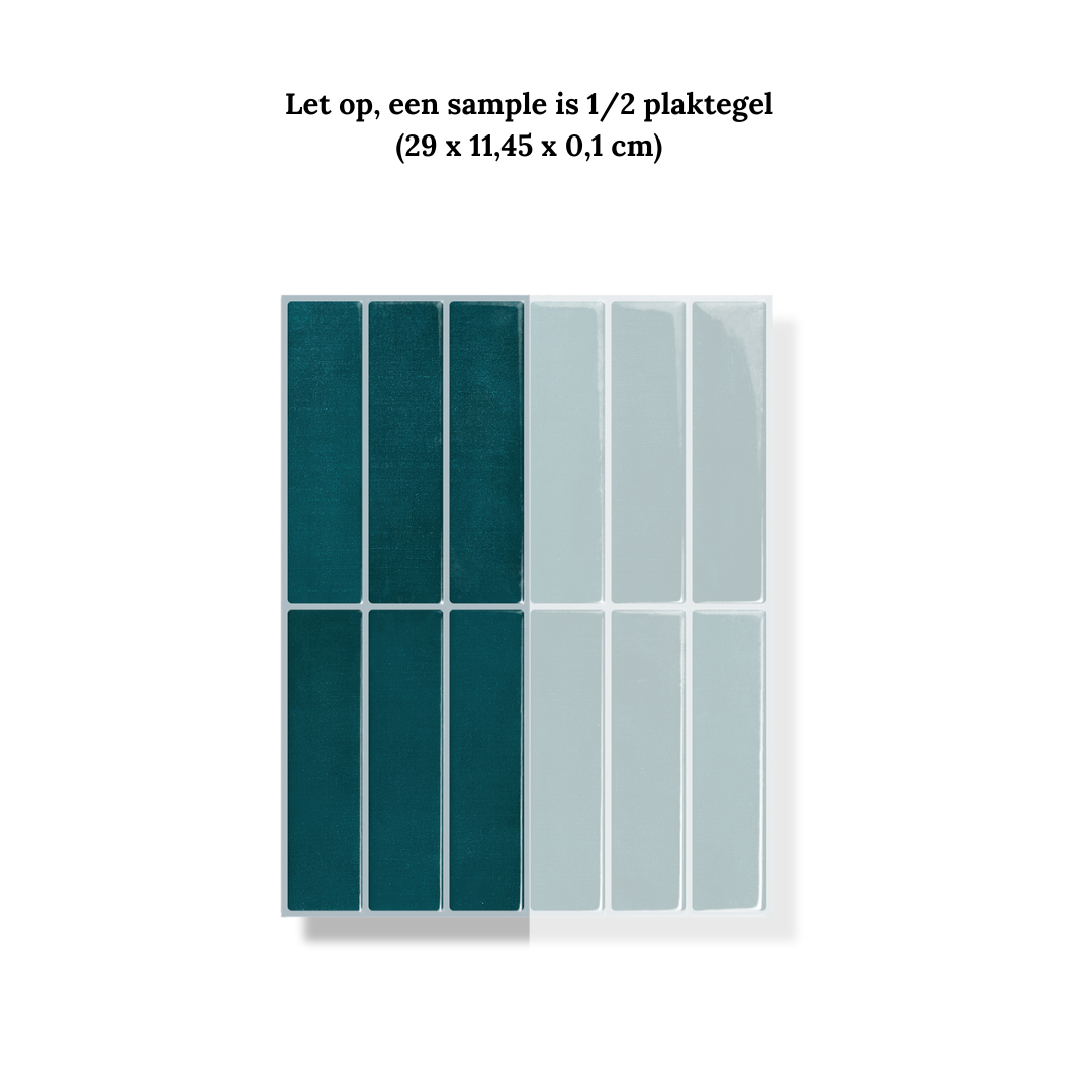 Adhesive tile Dark green oblong 1mm