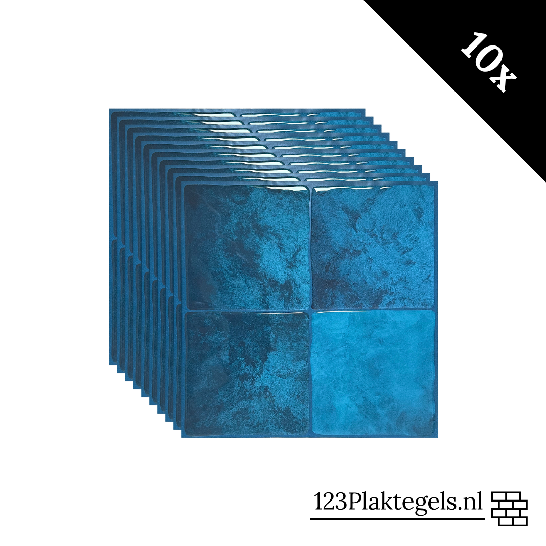 Tiefblaue quadratische Klebefliese 1 mm