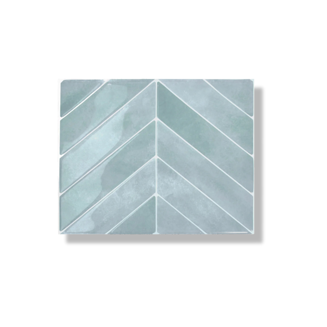 Adhesive tiles Ice blue chevron 1mm