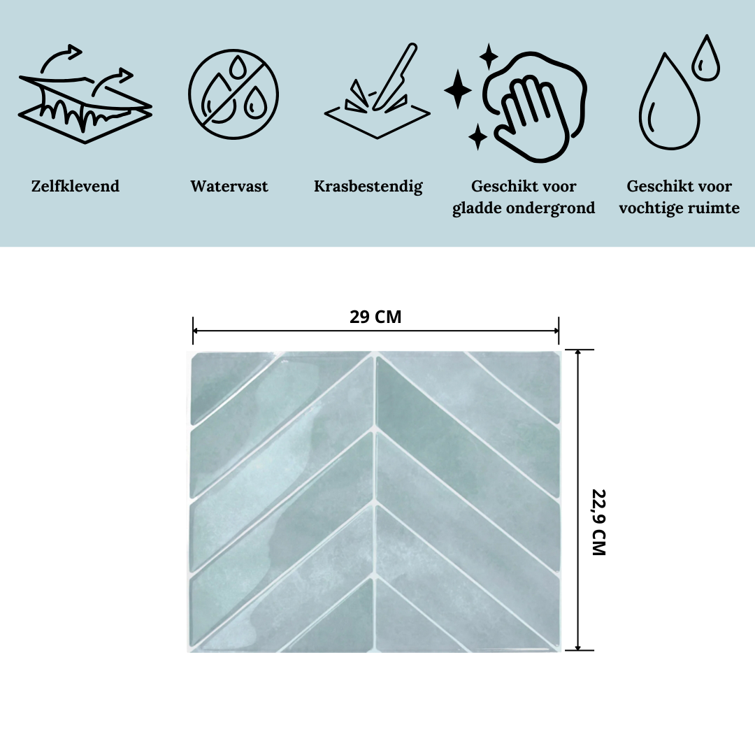 Adhesive tiles Ice blue chevron 1mm