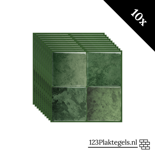 Plaktegels Mossy green vierkant 1mm