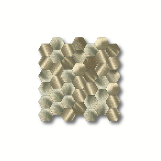 Geborsteld goud mozaïek plaktegels zelfklevende tegels op witte achtergrond