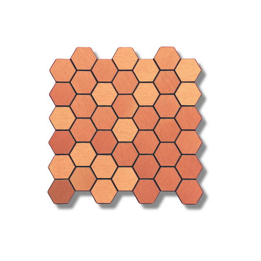 Mozaïek plaktegel geborsteld bronze hexagon