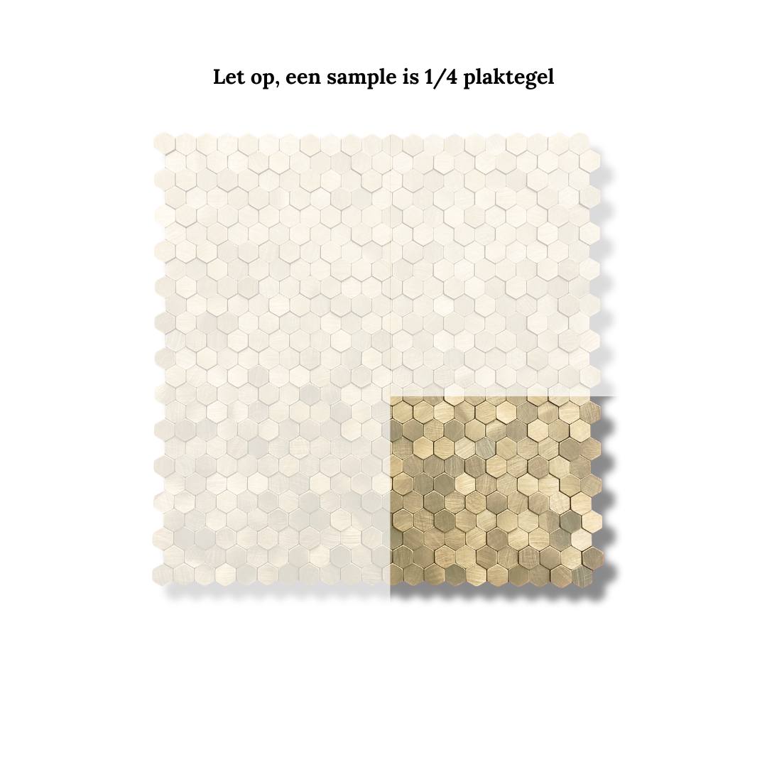 Mozaïek plaktegel geborsteld goud 3d hexagon