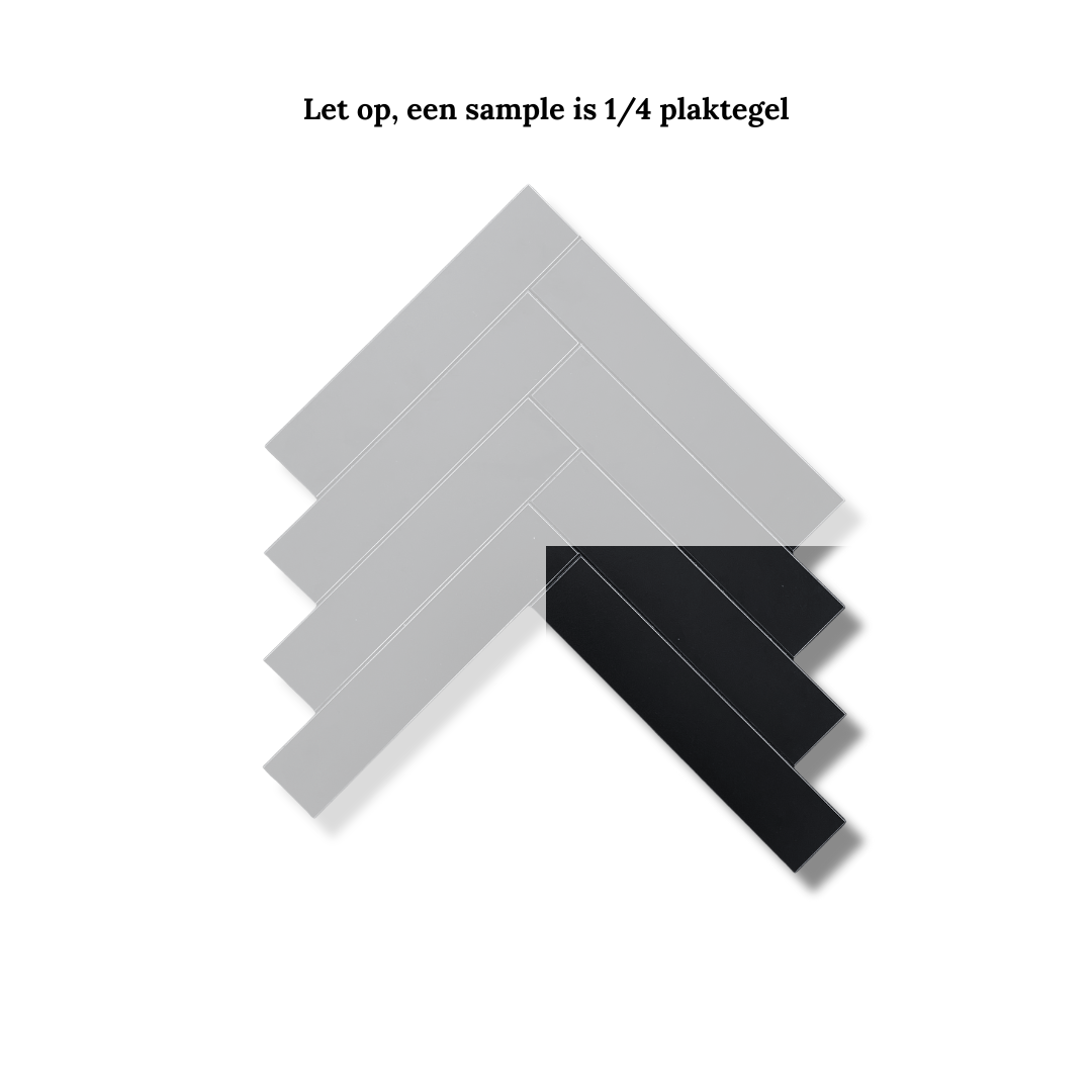 Mozaïek plaktegel mat zwart visgraat