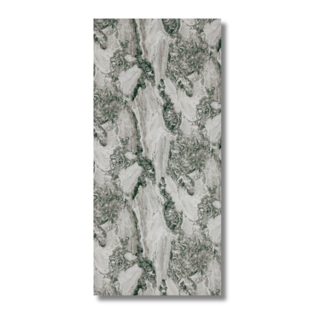 Grijs met bruin en witte wandpanelen met een natuursteen look