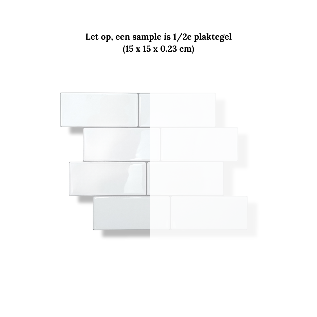 Plaktegels wand panelen zelfklevende tegelsBasic white sample
