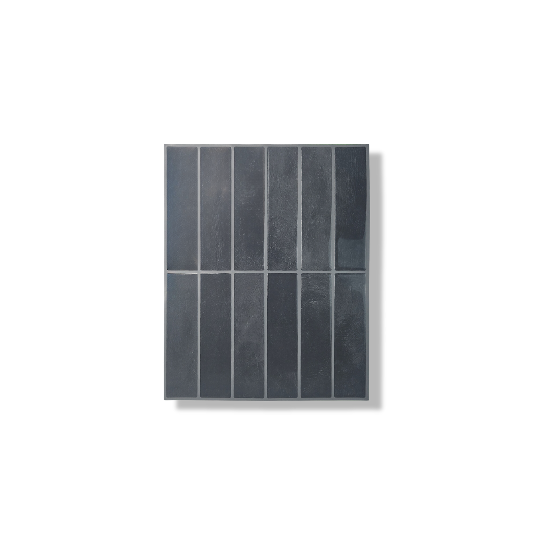Schwarze Nebelklebefliese, länglich, 1mm