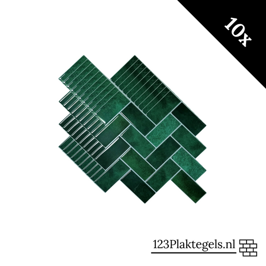 Immergrüne, elegante Fischgräten-Klebefliese