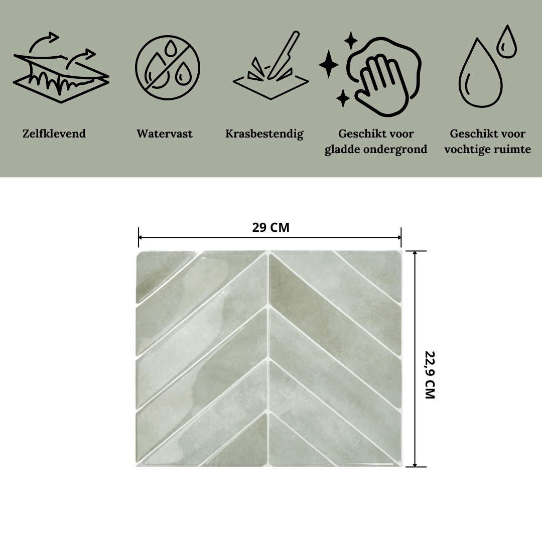 Klebefliese Frischgrün Chevron 1mm