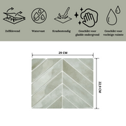 Klebefliese Frischgrün Chevron 1mm