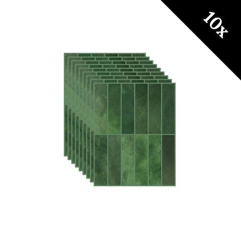 Adhesive tile Mossy green oblong 1mm