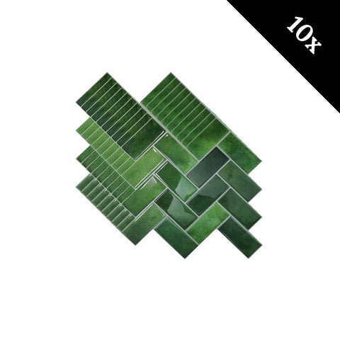 Plaktegel Mossy green visgraat 2.3mm