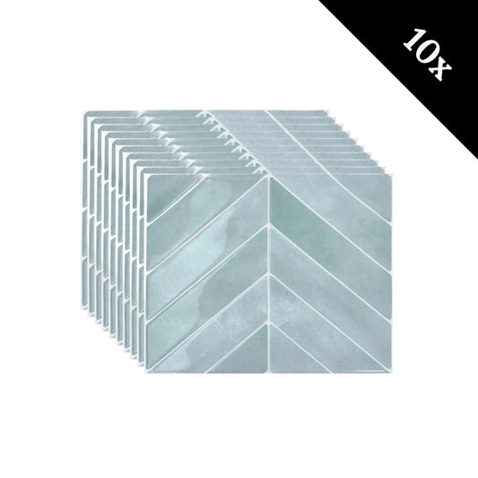 Plaktegels Ice blue chevron 1mm