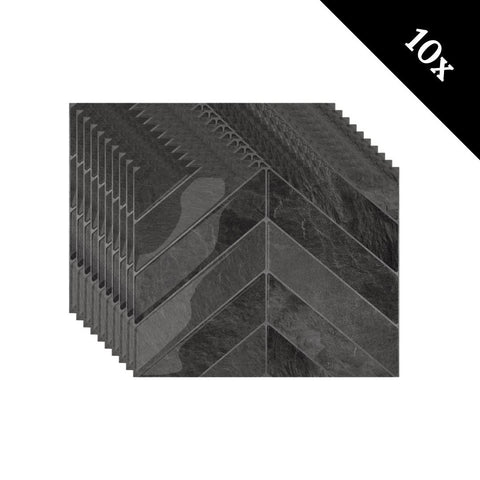 Schwarzer Nebel, Chevron-Klebefliese, 1 mm