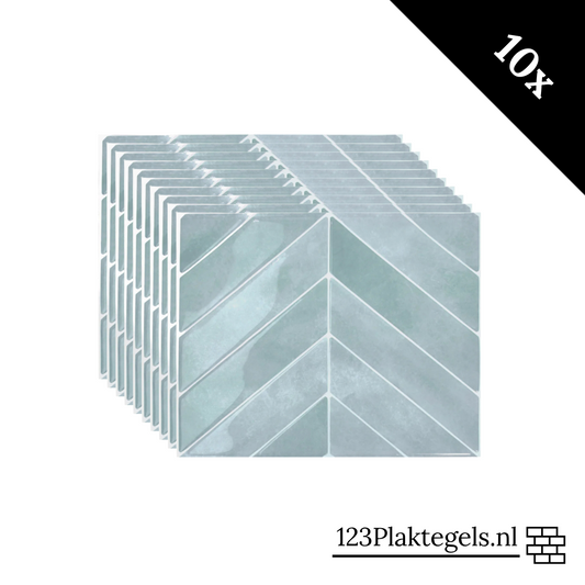 Plaktegels Ice blue chevron 1mm