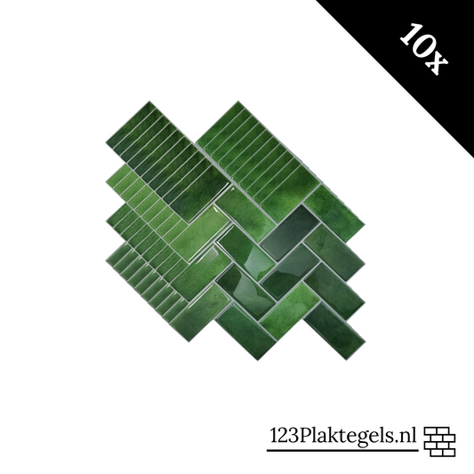 Plaktegel Mossy green visgraat 2.3mm