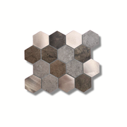 Mosaikfliese braun gold Sechseck groß