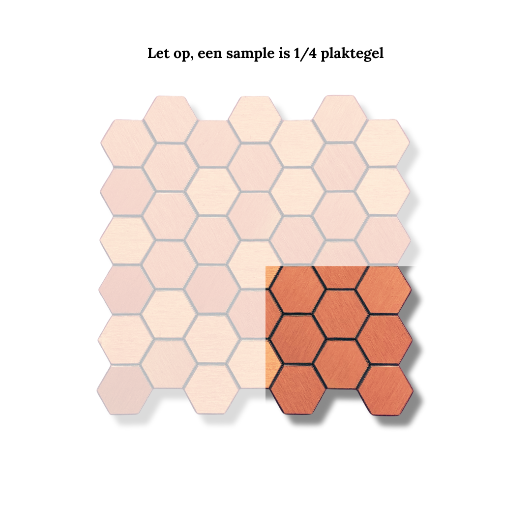 Mosaikfliese gebürstetes Bronze Sechseck