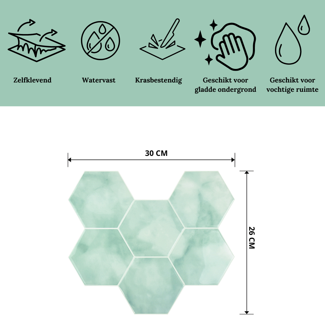 Plaktegels  Hexalux Bleu bebe met afmetingen en specificaties