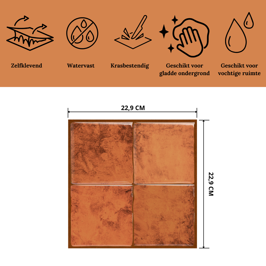 Süße Cognac-Quadrat-Klebefliese 1 mm